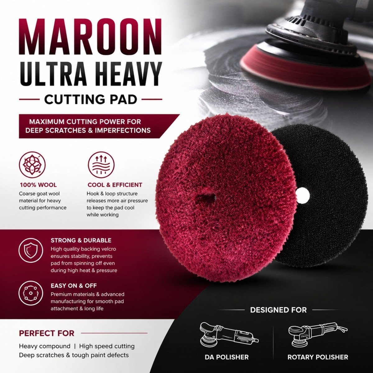 Maroon Pad (High-Nap Wool Pad) 2